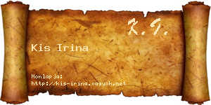 Kis Irina névjegykártya