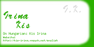 irina kis business card
